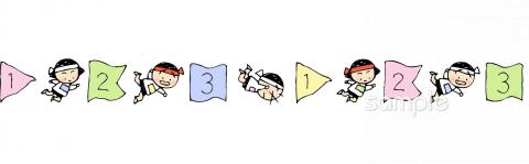 小学校向け徒競走 飾りけい無料イラストお試しフリー素材(カット)