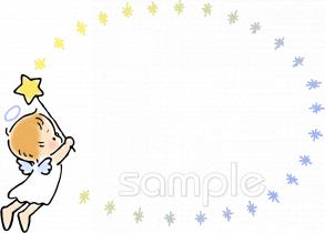 小学校向け天使 枠無料イラストお試しフリー素材(カット)