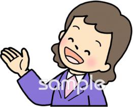 小学校向け女性 紹介する無料イラストお試しフリー素材(カット)