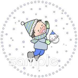 小学校向け雪の日無料イラストお試しフリー素材(カット)