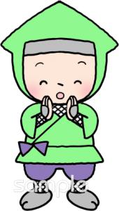 小学校向け忍者 小声無料イラストお試しフリー素材(カット)