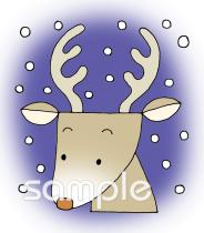 小学校向けトナカイ 雪無料イラストお試しフリー素材(カット)