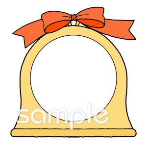 小学校向けベル 文字枠無料イラストお試しフリー素材(カット)