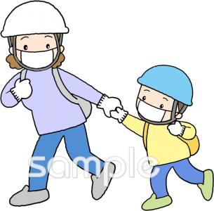 小学校向け避難指示無料イラストお試しフリー素材(カット)