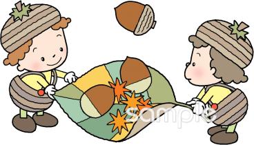 小学校向け木の実の精無料イラストお試しフリー素材(カット)