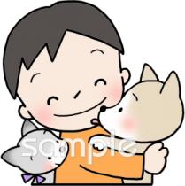 小学校向け子ども ペット無料イラストお試しフリー素材(カット)