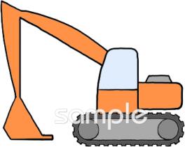 小学校向けショベルカー無料イラストお試しフリー素材(カット)