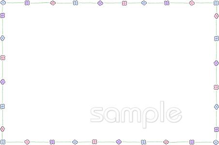 小学校向け枠 小花無料イラストお試しフリー素材(カット)