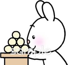 小学校向けお月見団子無料イラストお試しフリー素材(カット)