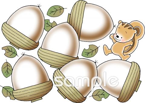 小学校向けめあてカード ドングリ無料イラストお試しフリー素材(カット)