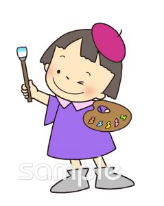 小学校向け絵を描く無料イラストお試しフリー素材(カット)