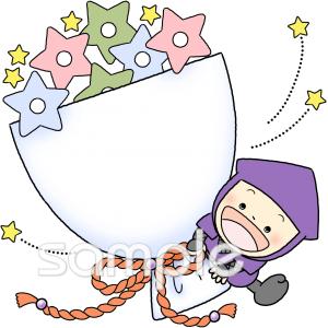 小学校向け花束 忍者無料イラストお試しフリー素材(カット)