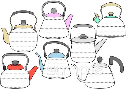 小学校向けめあてカード やかん無料イラストお試しフリー素材(カット)