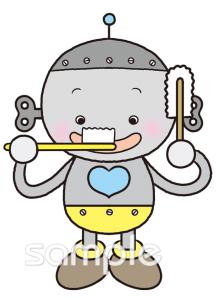 小学校向け歯みがき ロボット無料イラストお試しフリー素材(カット)