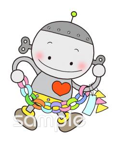 小学校向けロボット 七夕無料イラストお試しフリー素材(カット)