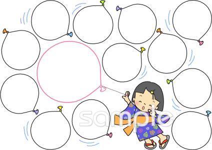 小学校向けがんばりカード 夏祭り無料イラストお試しフリー素材(カット)
