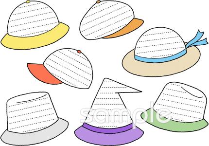 小学校向けめあてカード 帽子無料イラストお試しフリー素材(カット)