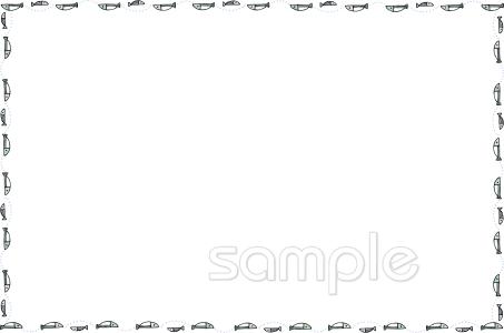 小学校向け魚 飾り枠無料イラストお試しフリー素材(カット)