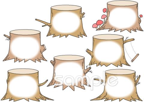 小学校向けがんばりカード 森 7日用無料イラストお試しフリー素材(カット)