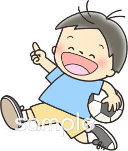 小学校向けサッカー 子ども無料イラストお試しフリー素材(カット)