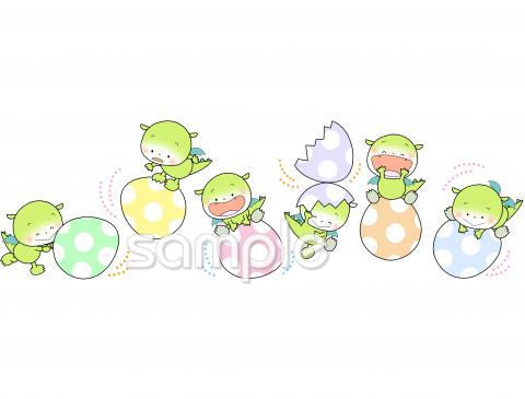 小学校向け恐竜 卵無料イラストお試しフリー素材(カット)