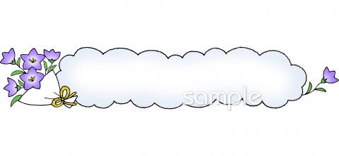 小学校向けキキョウ 見出し枠無料イラストお試しフリー素材(カット)