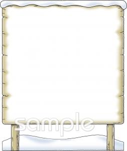 小学校向け雪 立て札無料イラストお試しフリー素材(カット)