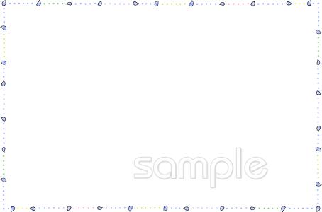 小学校向け枠 雨粒無料イラストお試しフリー素材(カット)