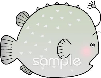 小学校向けチョウチンアンコウ無料イラストお試しフリー素材(カット)