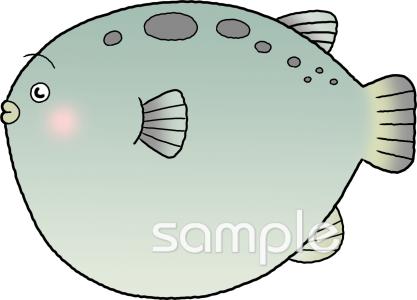 小学校向けフグ無料イラストお試しフリー素材(カット)