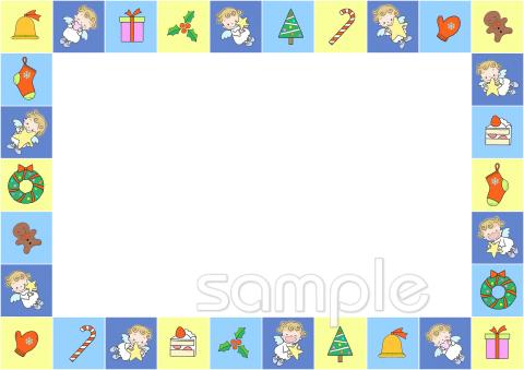 小学校向け12月 枠無料イラストお試しフリー素材(カット)