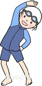 小学校向け水泳 ラッシュガード無料イラストお試しフリー素材(カット)