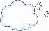 小学校向け雲 小鳥無料イラストお試しフリー素材(カット)