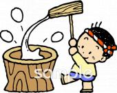 小学校向け餅つき無料イラストお試しフリー素材(カット)