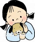 小学校向け子犬 女の子無料イラストお試しフリー素材(カット)