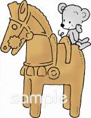 小学校向け馬形埴輪無料イラストお試しフリー素材(カット)