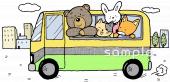 小学校向けバス無料イラストお試しフリー素材(カット)