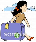 小学校向けスーツケース無料イラストお試しフリー素材(カット)