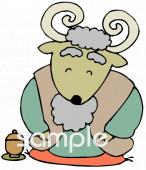 小学校向けヤギ 長寿無料イラストお試しフリー素材(カット)