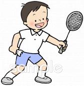 小学校向けバドミントン無料イラストお試しフリー素材(カット)