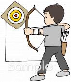 小学校向けアーチェリー無料イラストお試しフリー素材(カット)