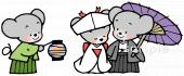 小学校向けねずみの嫁入り無料イラストお試しフリー素材(カット)