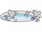 小学校向けプールおさめ無料イラストお試しフリー素材(カット)