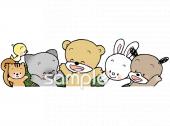 小学校向け動物 万歳無料イラストお試しフリー素材(カット)