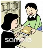小学校向け図書館カウンター無料イラストお試しフリー素材(カット)