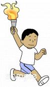 小学校向け聖火ランナー 五輪無料イラストお試しフリー素材(カット)