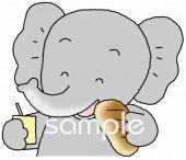 小学校向け牛乳 パン無料イラストお試しフリー素材(カット)