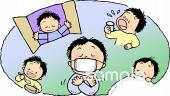 小学校向けインフルエンザ対策無料イラストお試しフリー素材(カット)
