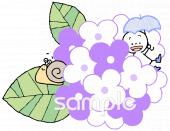 小学校向けあじさい てるてるぼうず無料イラストお試しフリー素材(カット)