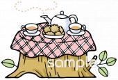 小学校向けお茶の時間無料イラストお試しフリー素材(カット)